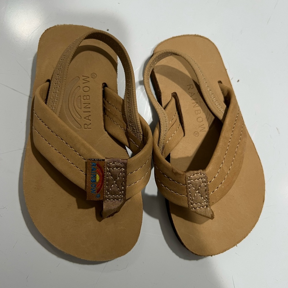 Rainbow flip flops